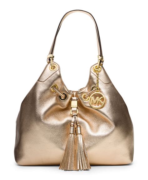 pale gold michael kors bag|michael kors large gold tote.